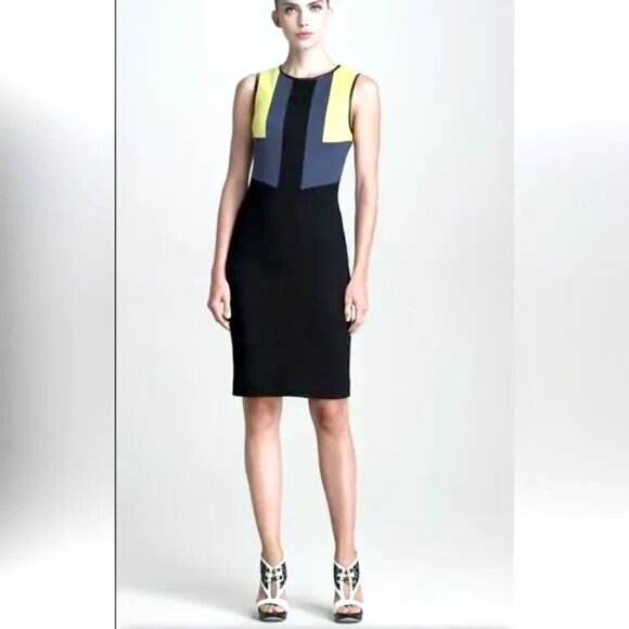 Jason Wu Techno Jersey Colorblock Dress Size 8 - Picture 1 of 5